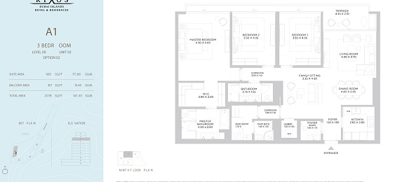 3 Bedrooms Apartment, 187 m²