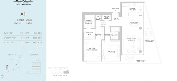 2 Bedrooms Apartment, 199 m²