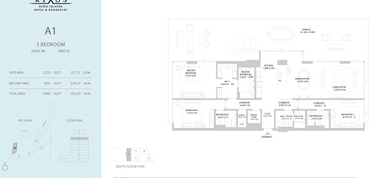 3 Bedrooms Apartment, 453 m²