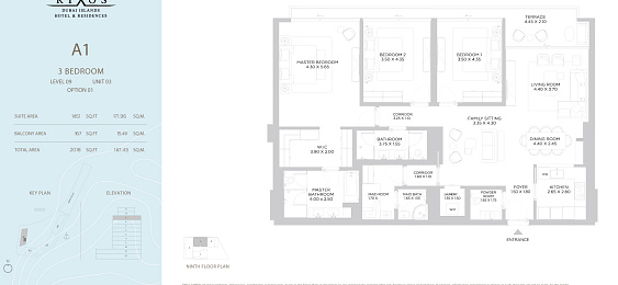 3 Bedrooms Apartment, 187 m²